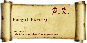 Pergel Károly névjegykártya